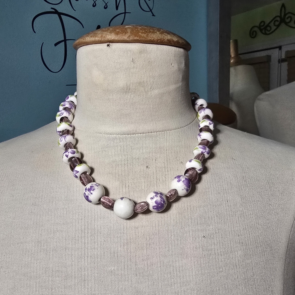 ⚡️Elegant Porcelain Floral Handmade Beaded Necklace